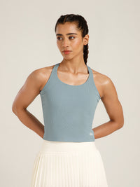 Built In Bra Y Adjustable Top Ice Blue