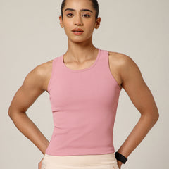 Built In Bra Racer Back Top Pink