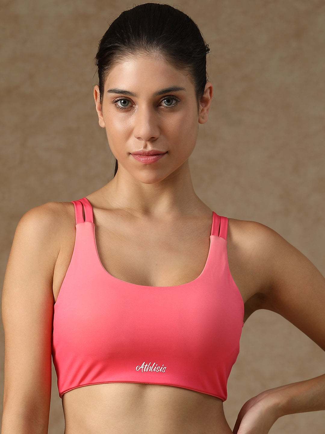 Twin Strap Sports Bra Pink