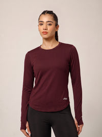 Bodycon Thumbhole T-shirt Wine
