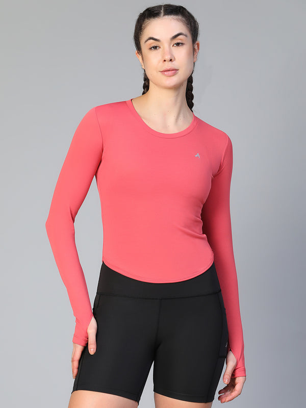 Bodycon Thumbhole T-shirt Pink