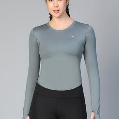 Bodycon Thumbhole T-shirt Gray