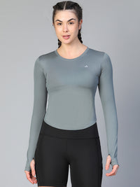 Bodycon Thumbhole T-shirt Gray