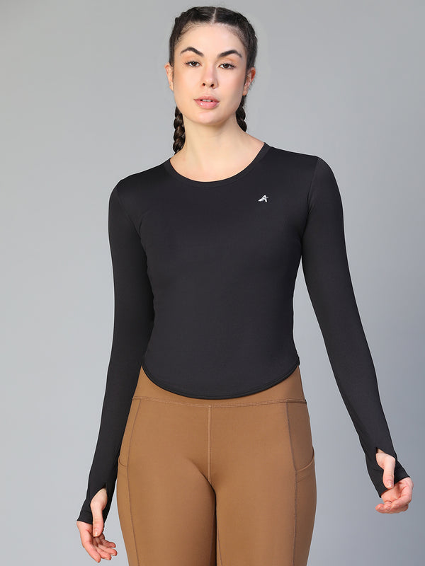 Bodycon Thumbhole T-shirt Black
