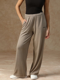 Ribbed Baggy Pants Beige
