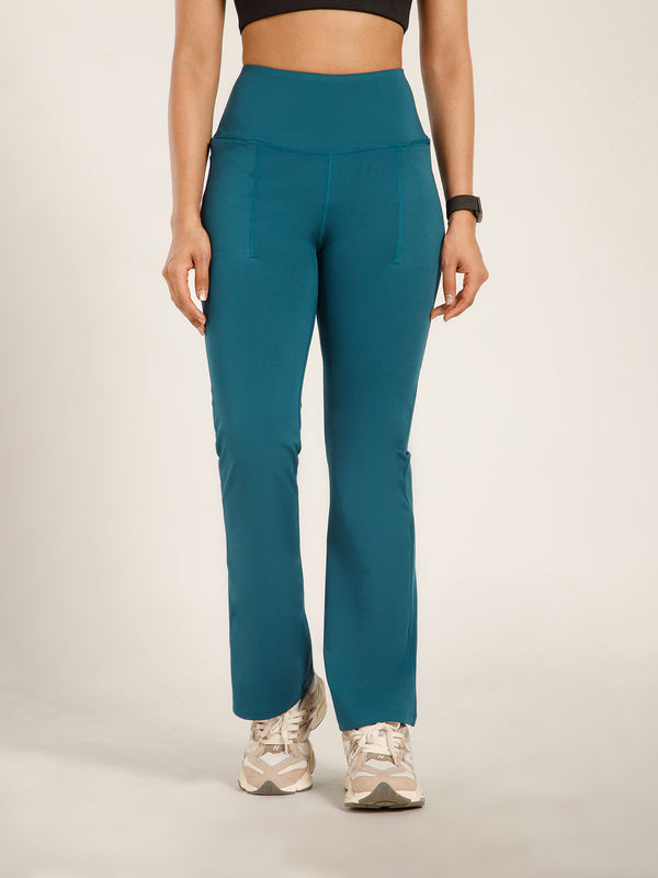 Defined Seam Flare Pant Teal