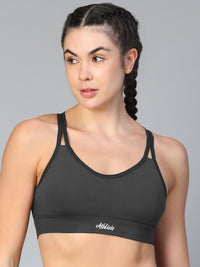 Mesh X-Back Bra Grey
