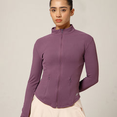 Ribbed Zip up Jacket Purple