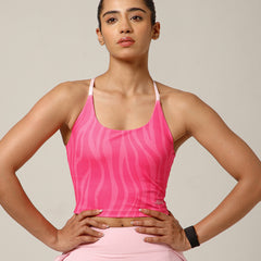 Cross Back Built In Bra Candy Pink