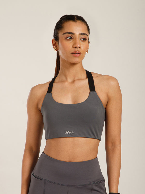 Define Crossback Bra Grey
