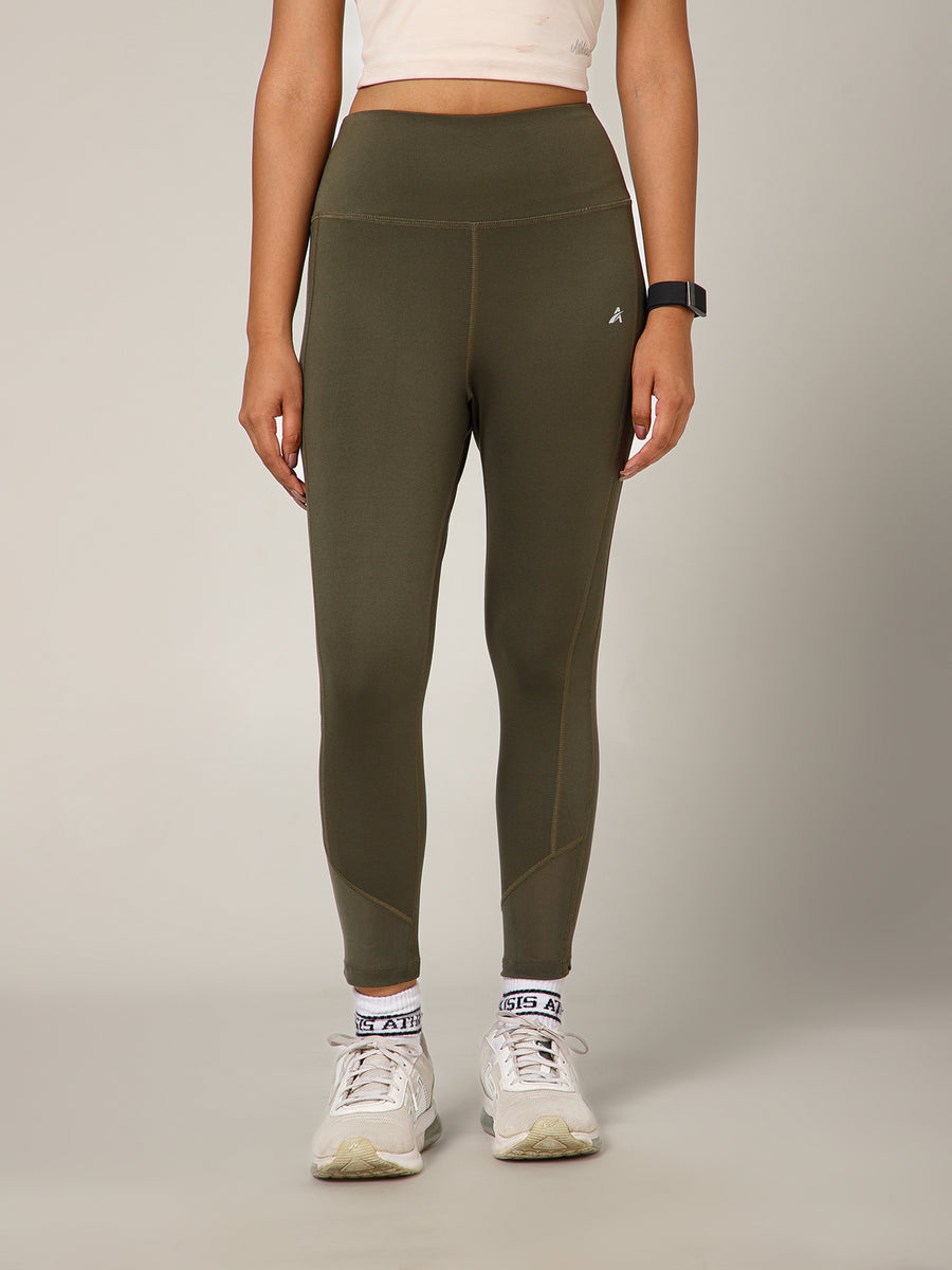 Laser Cut Leggings Olive