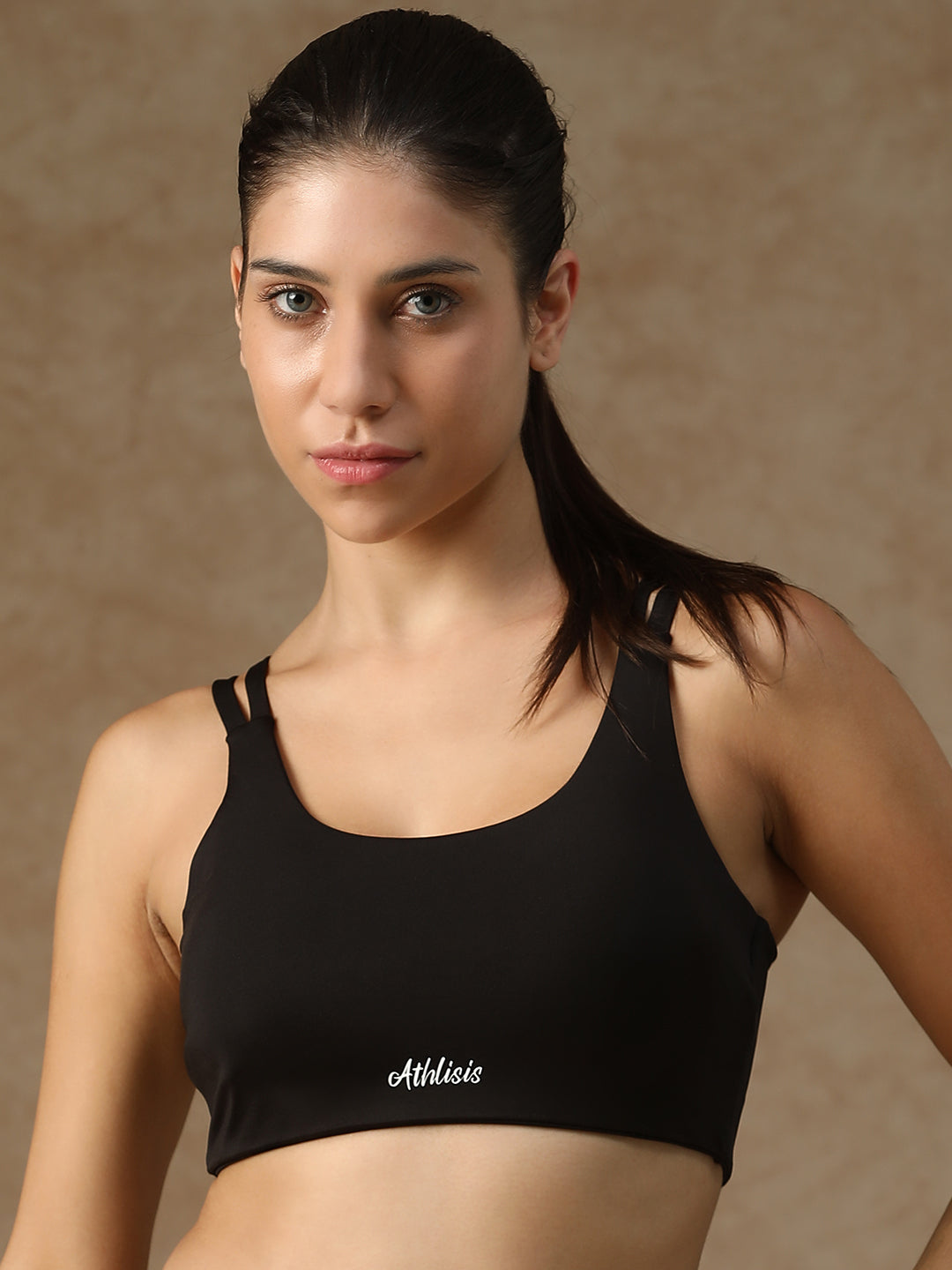 Twin Strap Sports Bra Black