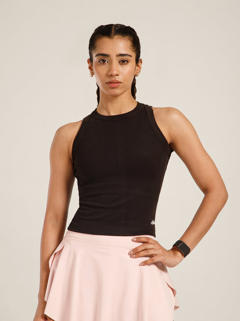 Ribbed Crop Top Black