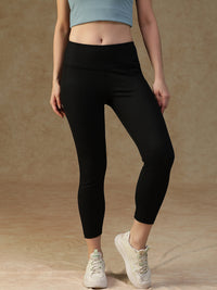 Ribbed High Waist Leggings Black