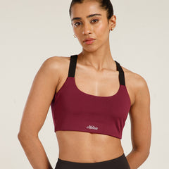 Define Crossback Bra Maroon