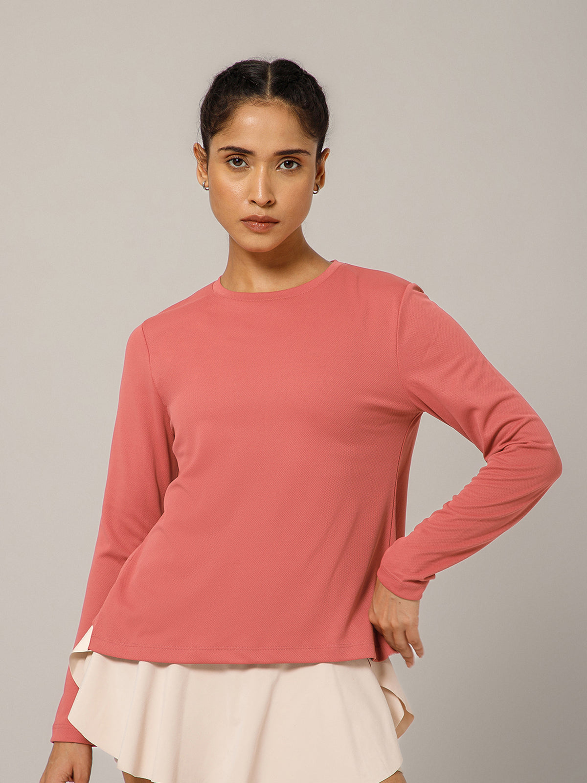 Breeze Crossover Full Sleeve T-shirt Coral