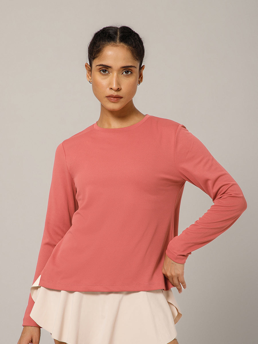 Breeze Crossover Full Sleeve T-shirt Coral