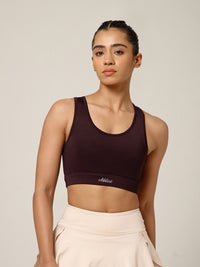 Minimalist Cutout Sports Bra Burgundy