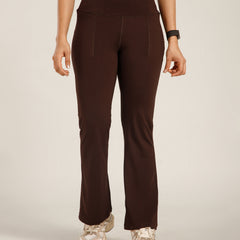 Defined Seam Flare Pant Brown