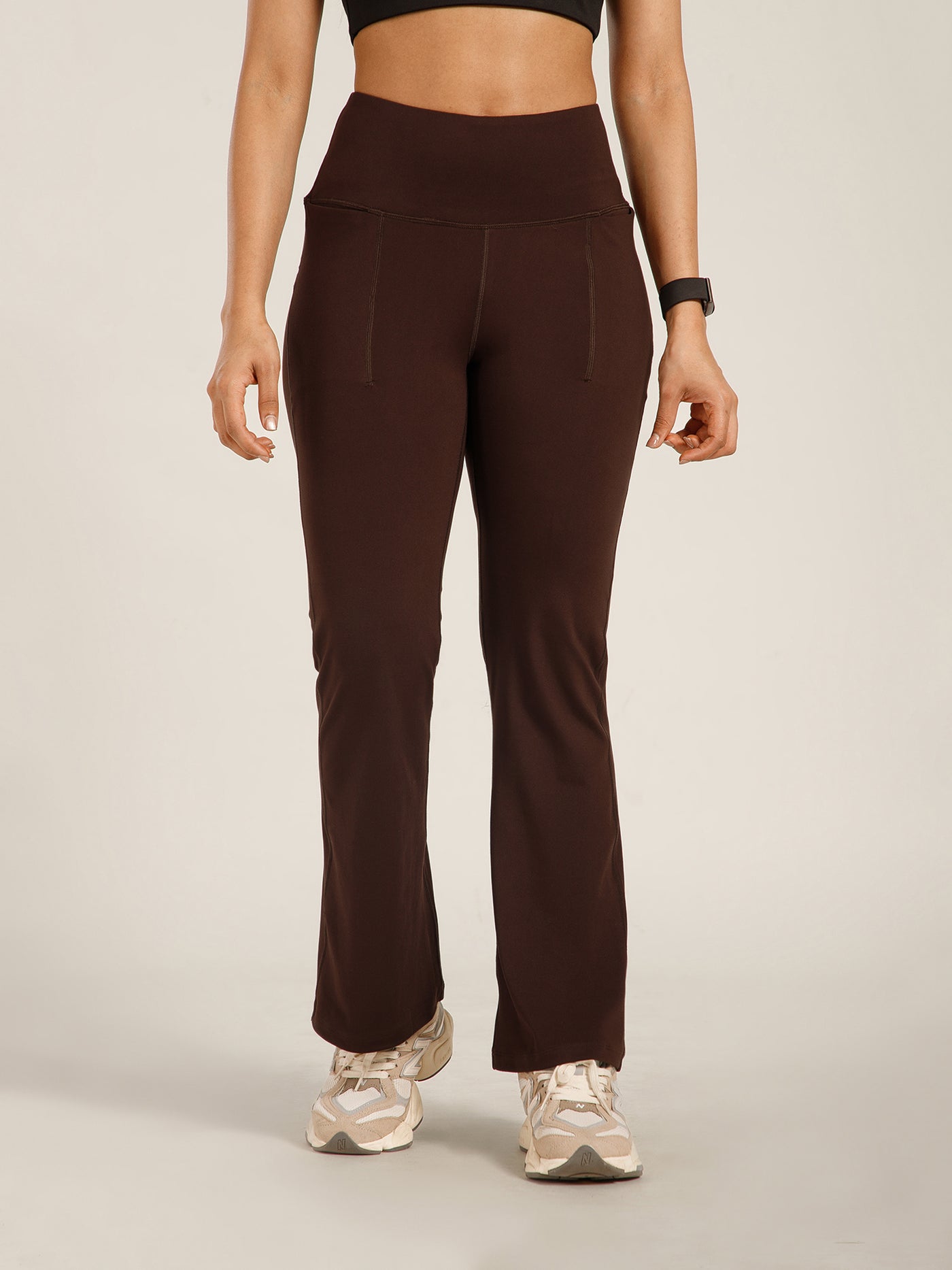 Defined Seam Flare Pant Brown