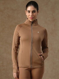 Midriff Crop Jacket Tan