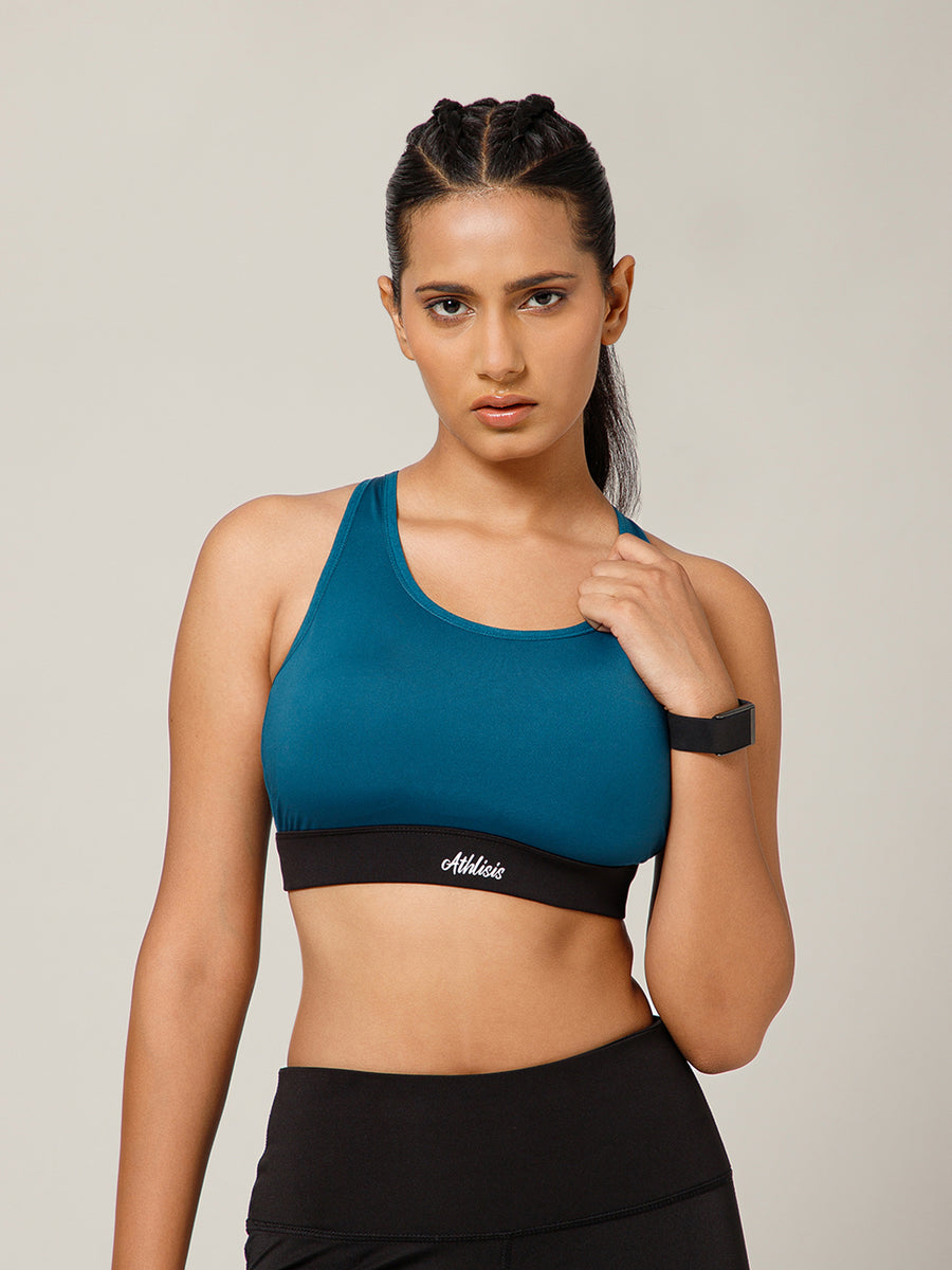 Ruched Sports Bra Teal