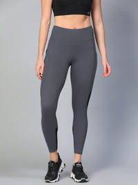 Mesh Panel Pocket Leggings Grey