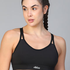 Mesh X-Back Bra Black