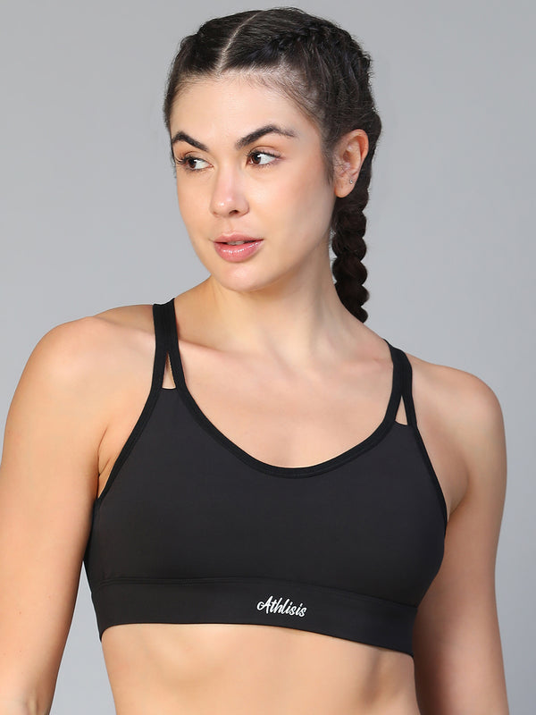 Mesh X-Back Bra Black