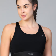 Ruched Sports Bra Black