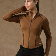 Flow Piping Jacket Tan