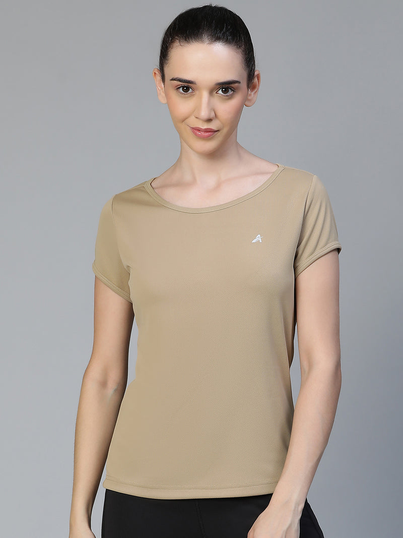 Keyhole T-shirt Tan