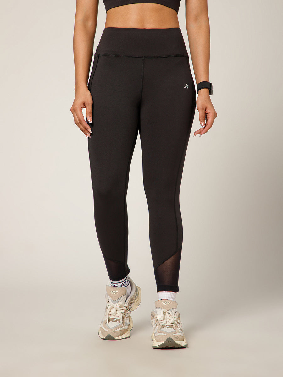 Laser Cut Leggings Black