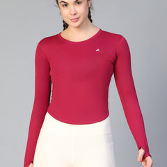 Bodycon Thumbhole T-shirt Maroon