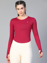 Bodycon Thumbhole T-shirt Maroon