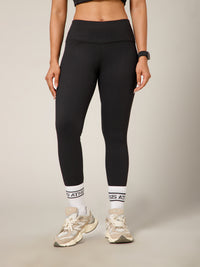 Ribbed High Waist Leggings Black