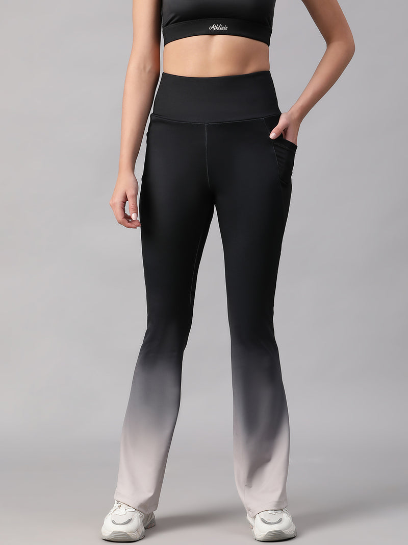 Dual Tone Flare Pant B&W