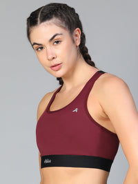 Ruched Sports Bra Maroon Athlisis Sports