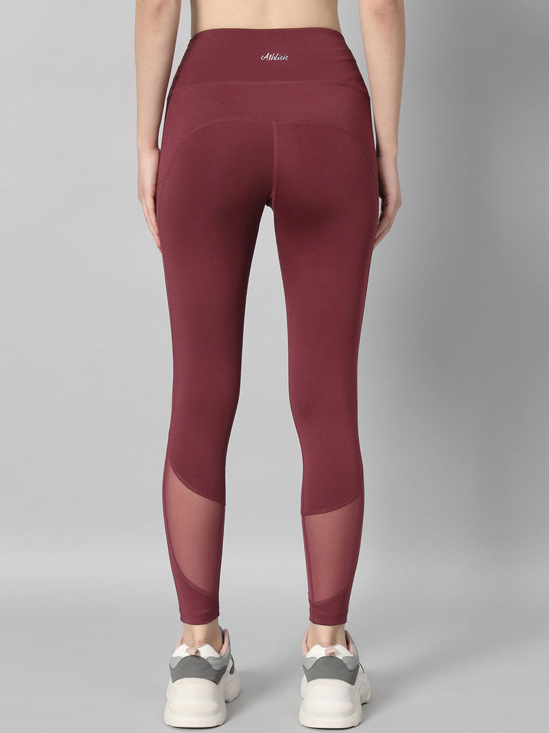Vapor Mesh Legging Maroon