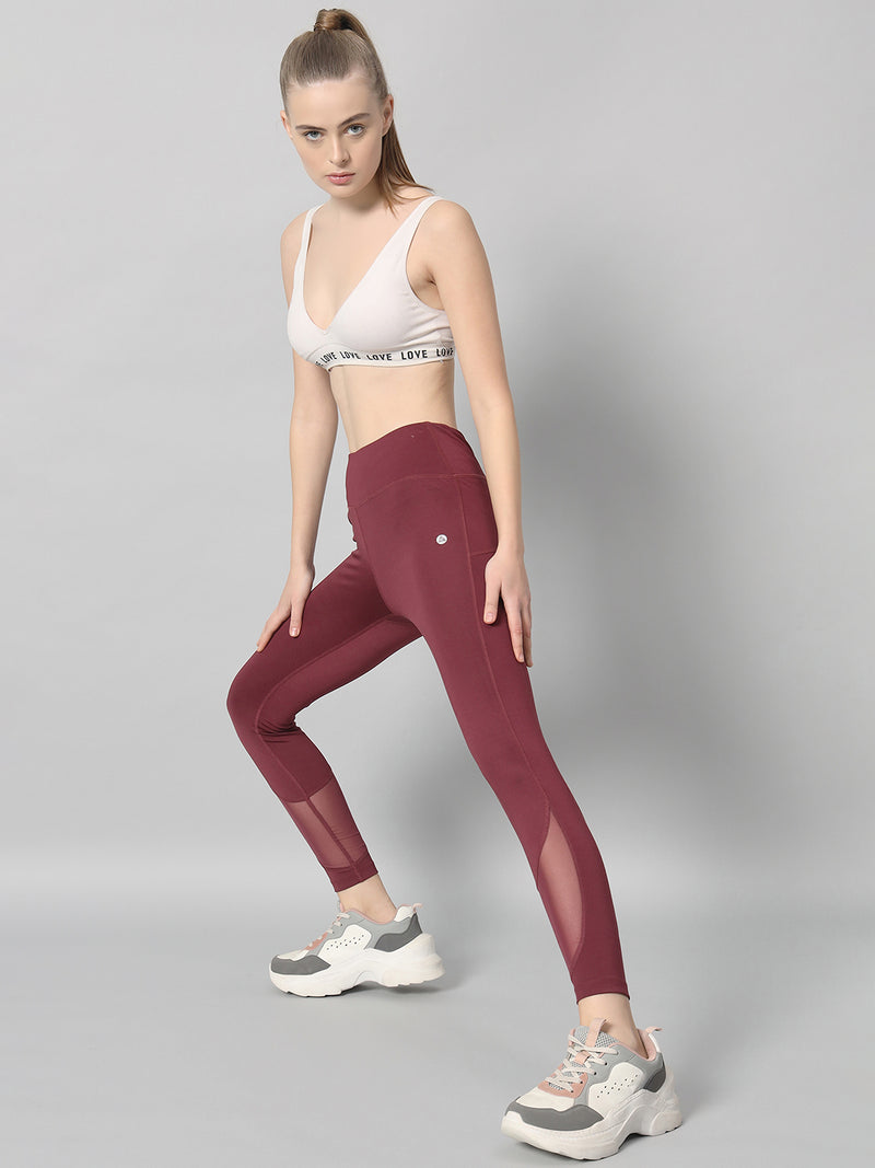 Vapor Mesh Legging Maroon
