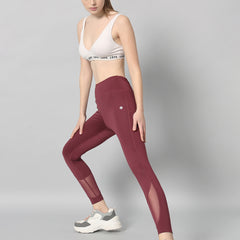 Vapor Mesh Legging Maroon