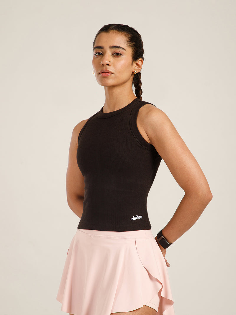 Ribbed Crop Top Black