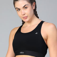 Ruched Sports Bra Black