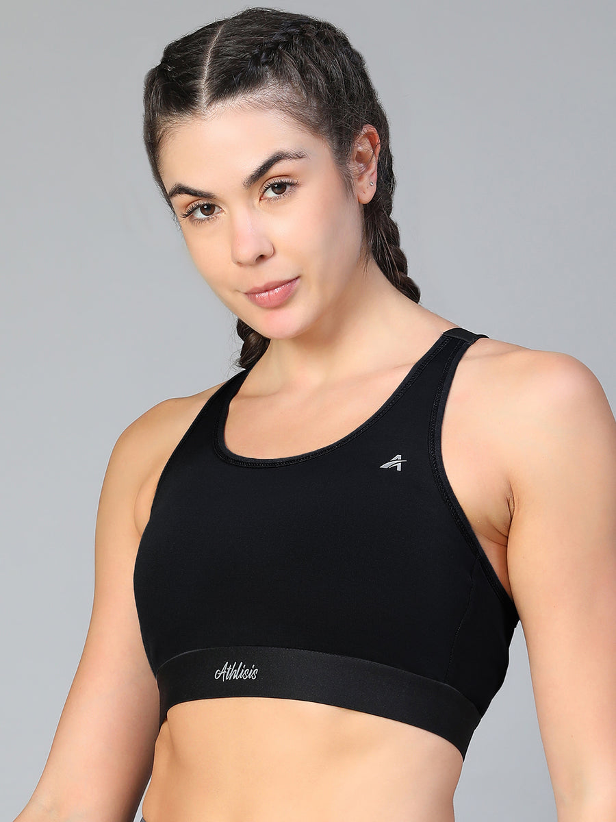 Ruched Sports Bra Black