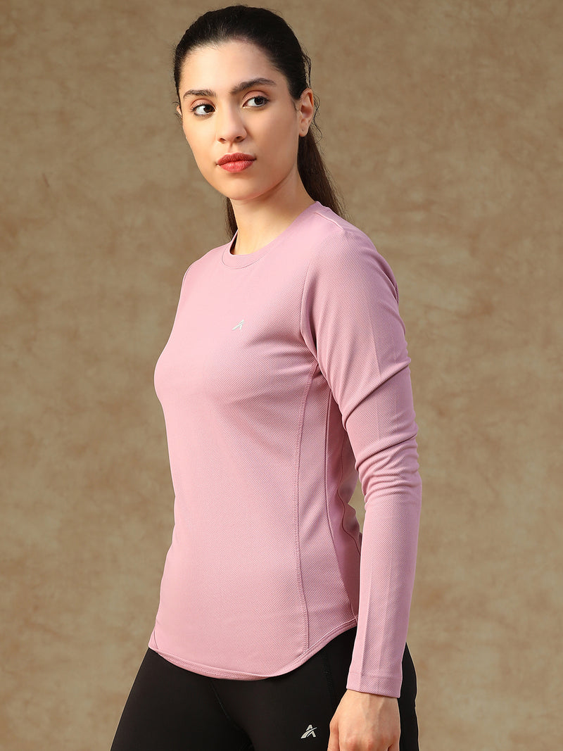 Curved Hem Full Sleeve T-Shirt Lavender