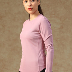 Curved Hem Full Sleeve T-Shirt Lavender