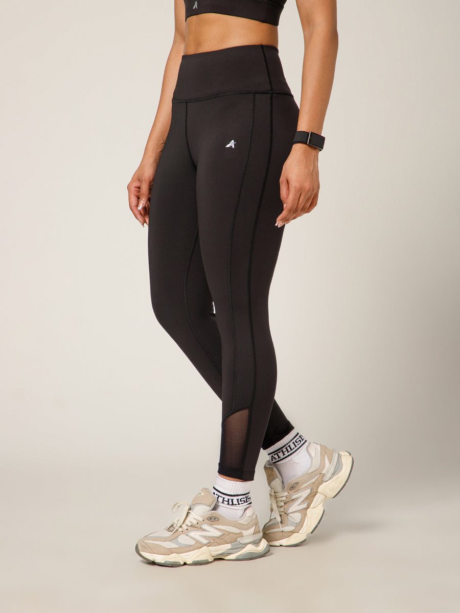 Laser Cut Leggings Black