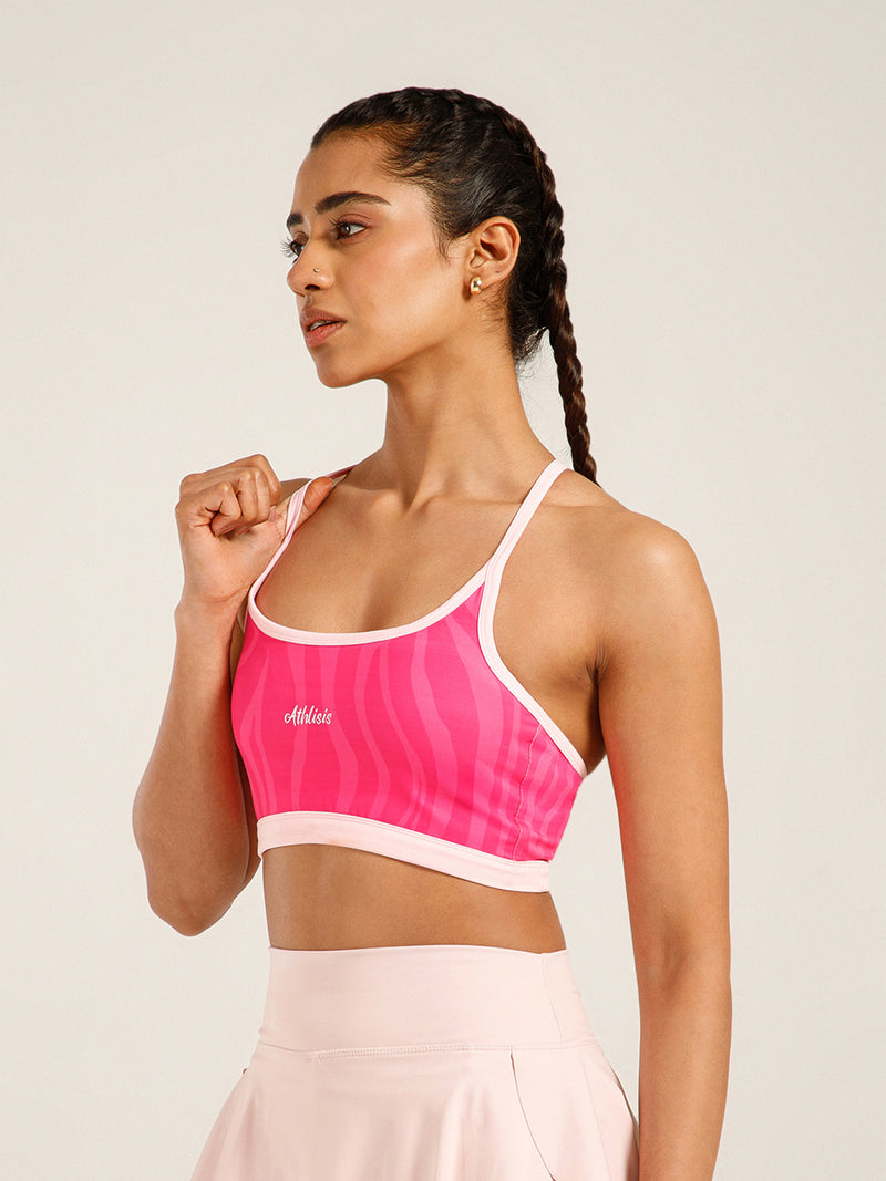 Flow Piping Sports Bra Pink