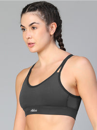Mesh X-Back Bra Grey