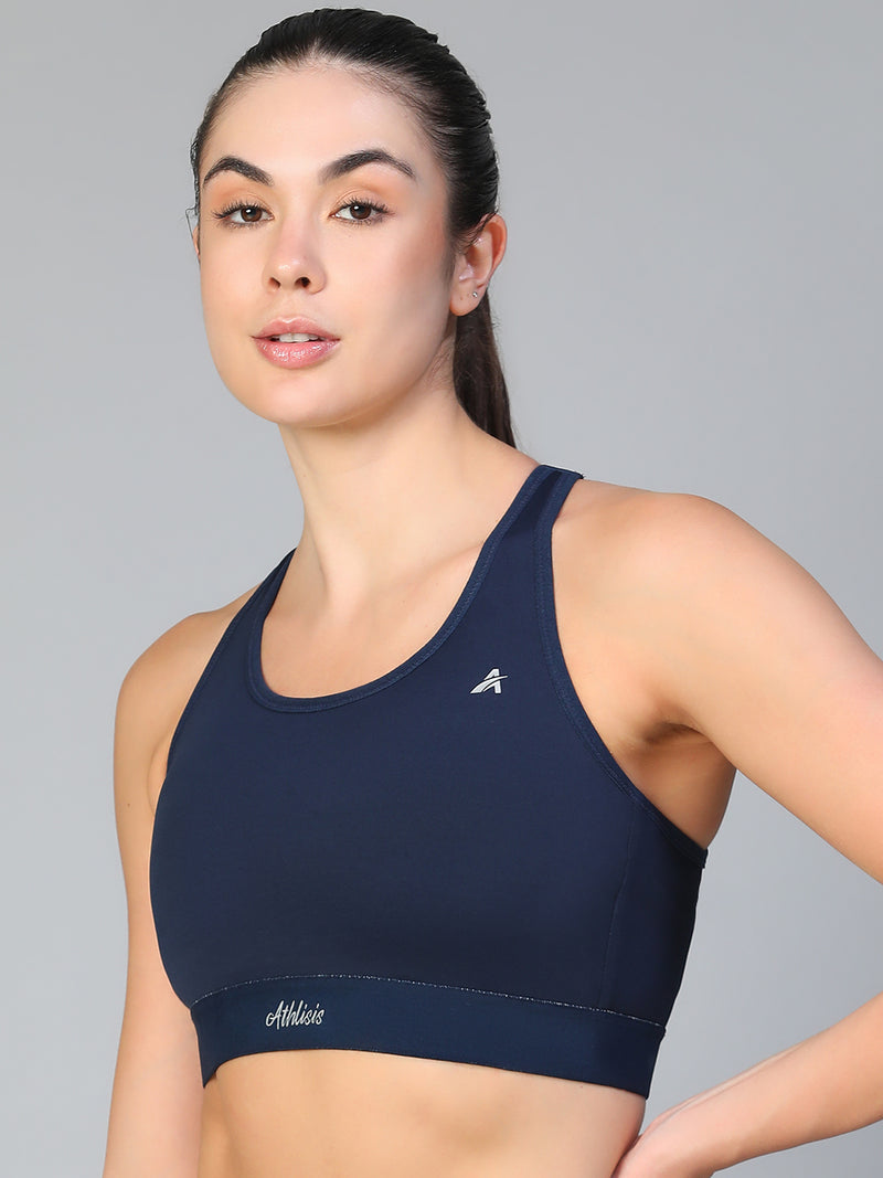 Ruched Sports Bra Navy